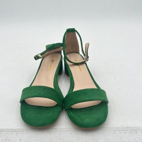 XYD Heels for Women, Open Toe, Ankle Strap, Buckled Low Chunky Block Pumps - Picture 4 of 8